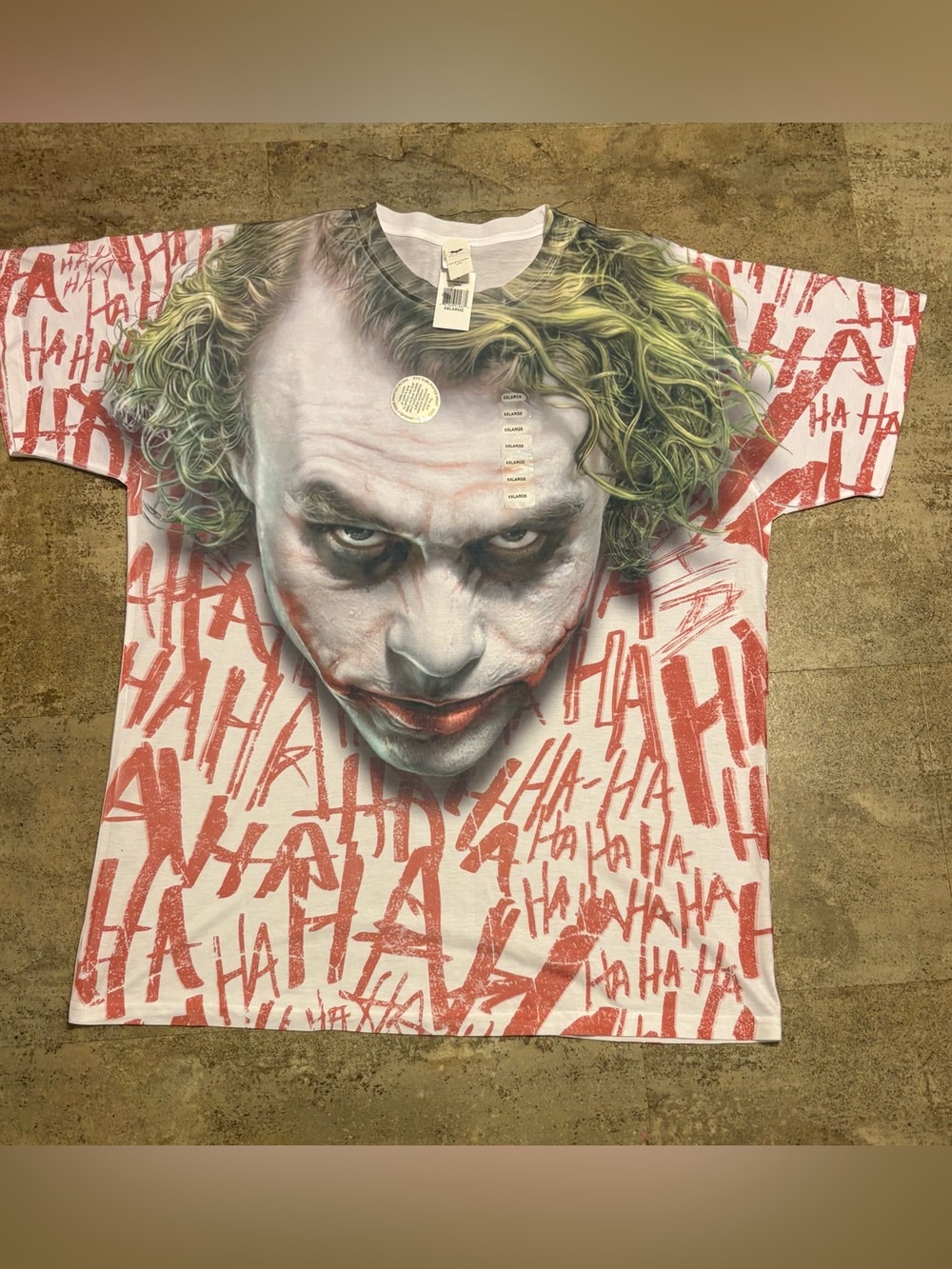Joker Batman Dark knight 2000s Heath Ledger Movie Promo Shirt Adult XXL